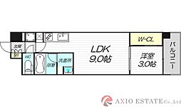 リビオメゾン新大阪 13階1LDKの間取り