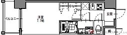 S-RESIDENCE三国WEST 7階1Kの間取り