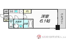 エスリード新北野アーデル 2階1Kの間取り