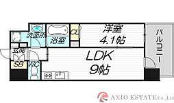 アドバンス新大阪ウエストゲートII 8階1LDKの間取り