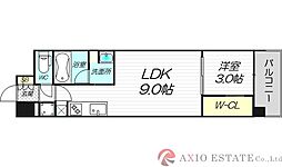 リビオメゾン新大阪 10階1LDKの間取り
