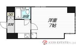 ミフネセントラルベア新大阪 9階1Kの間取り