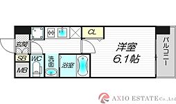 アスヴェル新北野モスト 6階1Kの間取り