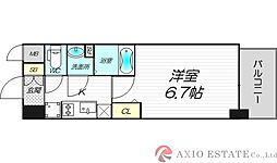 ArtizA淡路 10階1Kの間取り