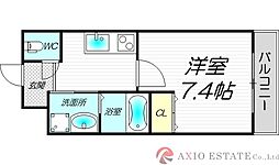 パーラム淡路 3階1Kの間取り