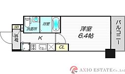 エスリード江坂江の木町 3階1Kの間取り