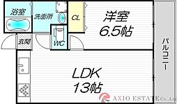 JMRレジデンス新大阪 5階1LDKの間取り