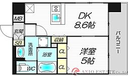 Luxe新大阪I 8階1DKの間取り