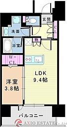 アーバネックス江坂広芝 13階1LDKの間取り
