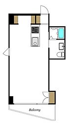 ヴィラ・コモン南山手 ワンルームの間取図画像