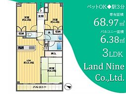 藤和ライブタウン松戸新八柱 3LDKの間取図画像