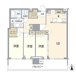 HARUMI FLAG PARK VILLAGE T棟 3LDKの間取り