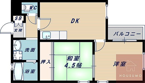 フェリセ神崎川 201｜大阪府大阪市淀川区新高5丁目(賃貸アパート2DK・2階・45.00㎡)の写真 その2