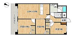 ロワールマンション前原2 3LDKの間取図画像