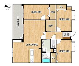 ロイヤルマンションユトリテ田島 3SLDKの間取図画像