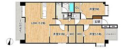 コスモ六本松シティフォルム 3LDKの間取図画像