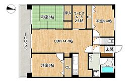 レークサイド野多目東 3SLDKの間取図画像