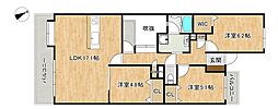 ファーネストヒルズ高宮インテルノ 3LDKの間取図画像