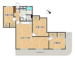 アムール堤 3LDKの間取図画像