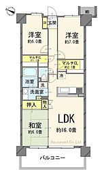 プレミアムプレイス草加松原 3LDKの間取図画像