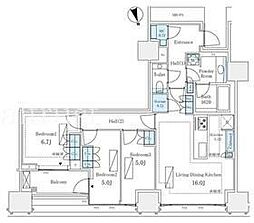 三田ガーデンヒルズノースヒル 10階3LDKの間取り