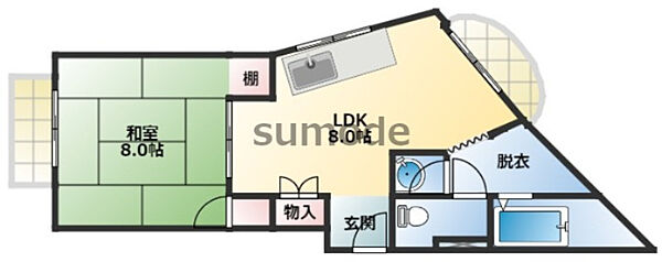 サワダビル ｜大阪府摂津市千里丘東3丁目(賃貸マンション1LDK・4階・33.00㎡)の写真 その2