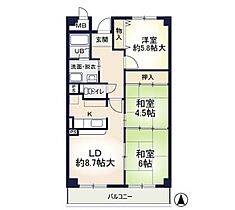 ゼアス真砂  ｜ 大阪府茨木市真砂1丁目（賃貸マンション2LDK・4階・65.08㎡） その2