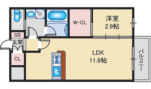 ルシア長野東 ｜大阪府吹田市長野東(賃貸アパート1LDK・1階・36.99㎡)の写真 その2