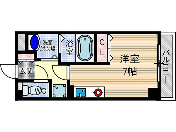 ミル・コリーヌ ｜大阪府摂津市千里丘東1丁目(賃貸マンション1R・2階・23.10㎡)の写真 その2