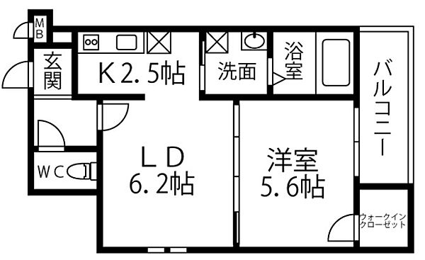 Crescendo Matsumura(クレシェンドマツムラ) ｜大阪府高槻市出丸町(賃貸アパート1LDK・1階・35.01㎡)の写真 その2