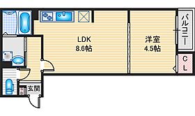 ALEGRIA摂津 正雀 203 ｜ 大阪府摂津市浜町11-10（賃貸アパート1LDK・2階・33.49㎡） その2