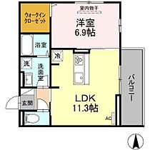 D-room五十川  ｜ 福岡県福岡市南区五十川2丁目（賃貸アパート1LDK・3階・43.67㎡） その2