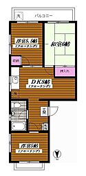 荻窪神明マンション 301 3階3DKの間取り