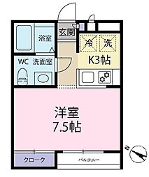 アヴァンティ井草 1階1Kの間取り