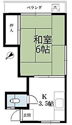 ツリーライン上荻 1Kの間取図画像