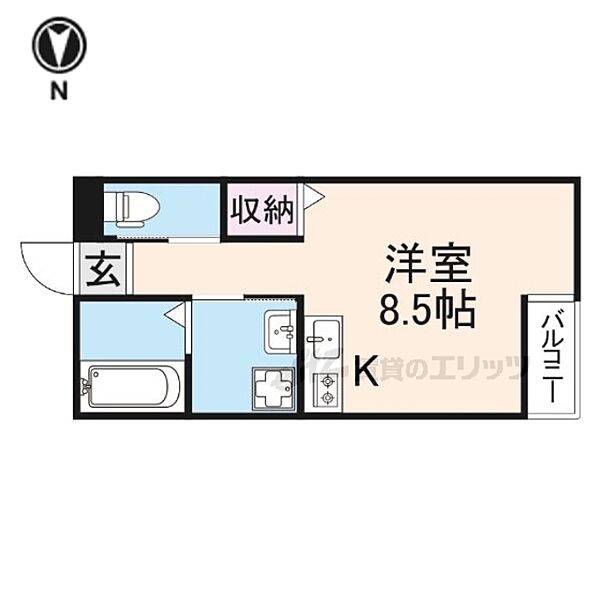 奈良県奈良市富雄北１丁目(賃貸アパート1R・2階・24.00㎡)の写真 その2