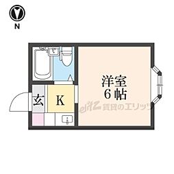 ハイタウンA 1Kの間取図画像