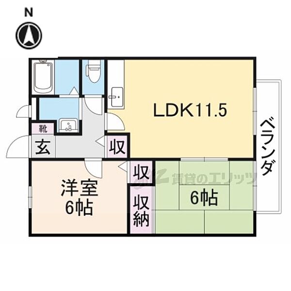 奈良県橿原市木原町(賃貸アパート2LDK・2階・53.87㎡)の写真 その2