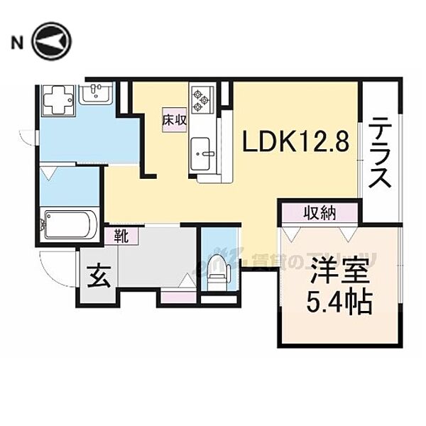 奈良県奈良市宝来町(賃貸アパート1LDK・1階・45.91㎡)の写真 その2