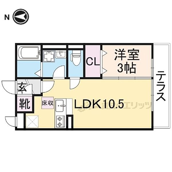 フィオーレ三条 305｜奈良県奈良市三条大路１丁目(賃貸アパート1LDK・3階・33.40㎡)の写真 その2