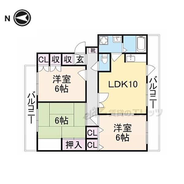 楠本ビル 502｜奈良県天理市川原城町(賃貸マンション3LDK・4階・65.54㎡)の写真 その2