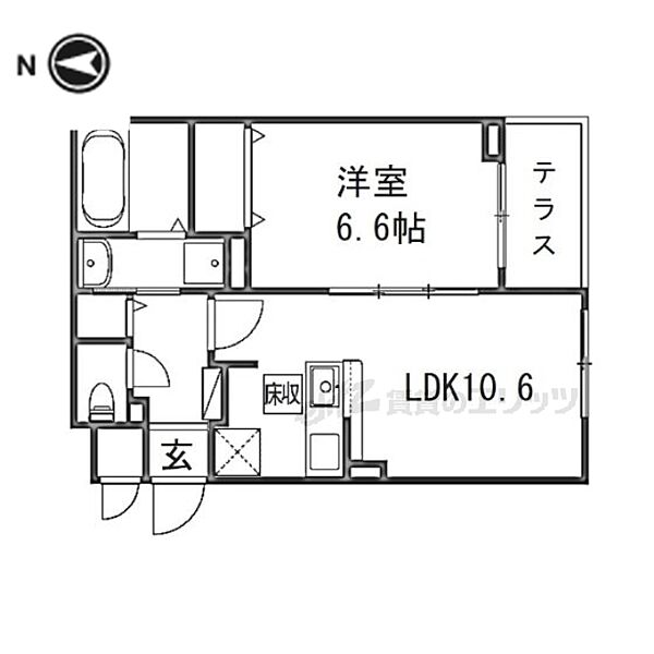 大阪府寝屋川市東神田町(賃貸アパート1LDK・1階・42.00㎡)の写真 その2