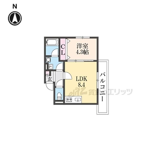 ＡＬＥＧＲＩＡ枚方Ｎｏｒｔｈ 202｜大阪府枚方市枚方元町(賃貸アパート1LDK・2階・31.84㎡)の写真 その2