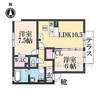 セジュール箸尾 103 ｜ 奈良県北葛城郡広陵町大字萱野（賃貸アパート2LDK・1階・55.44㎡） その2