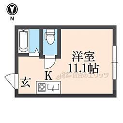 サクセスビル 4階ワンルームの間取り