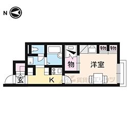 JR桜井線 天理駅 徒歩22分の賃貸アパート 1階1Kの間取り