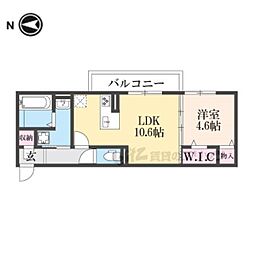 D-ROOMホクレア 3階1LDKの間取り