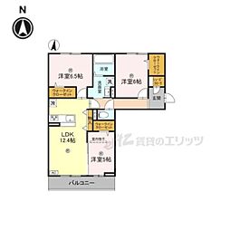 萩I 2階3LDKの間取り