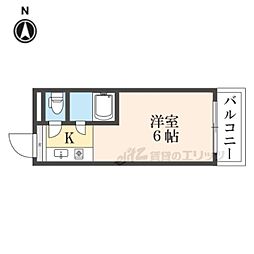 ジュネス新大宮 4階1Kの間取り