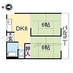 ニュー芝ハイツ 2階2DKの間取り